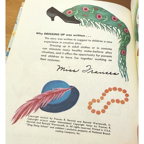 VTG Children Book DRESSING UP by Miss Frances Ding Dong School 1st Edition 1953 - Picture 5 of 9